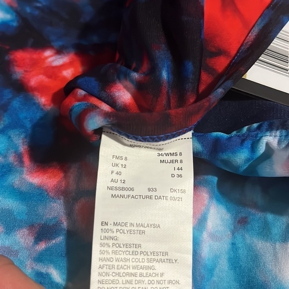 Nike Red and Blue Tie-Dye Women's One Piece Swimsuit - Picture 4 of 5